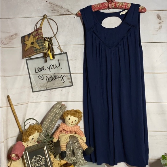 Tulle; Midnight Blue; Midi; Shift; Dress; L - Picture 3 of 8